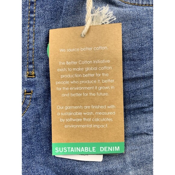 Free Planet Denim Jeans Mens 32X32 Blue Destroyed Distressed Stretch Slim Fit - Picture 14 of 16